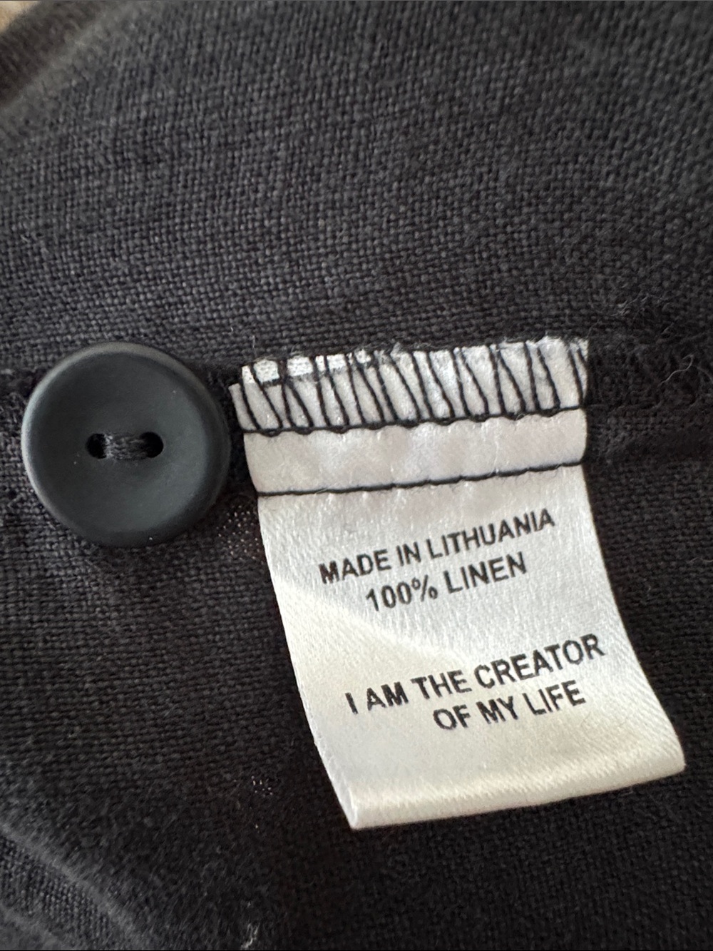 FLAX | 100% Linen Long Sleeve Cardigan Button Up Blouse in Black | Size S - Picture 5 of 7